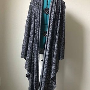 DKNY Jeans Infinity Cardigan With Snap Scarf